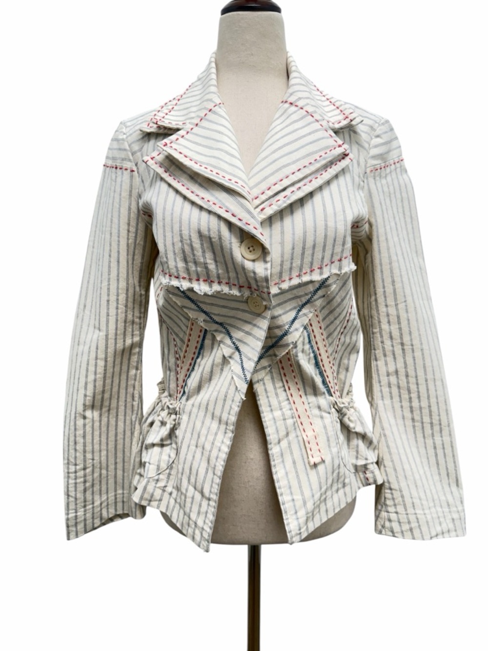 In Love Carling Paris Striped Blazer Cream Size T1 Small